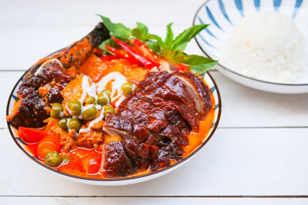 istock Roasted duck red curry, Thai Traditional food 1301921946