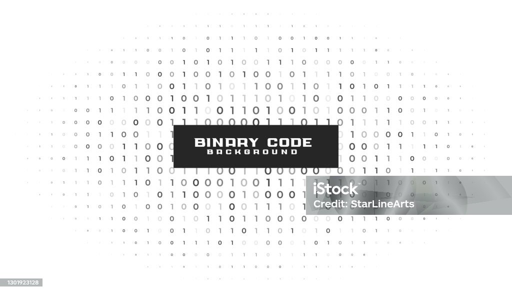 Binary Code Numbers White Background Design Stock Illustration ...