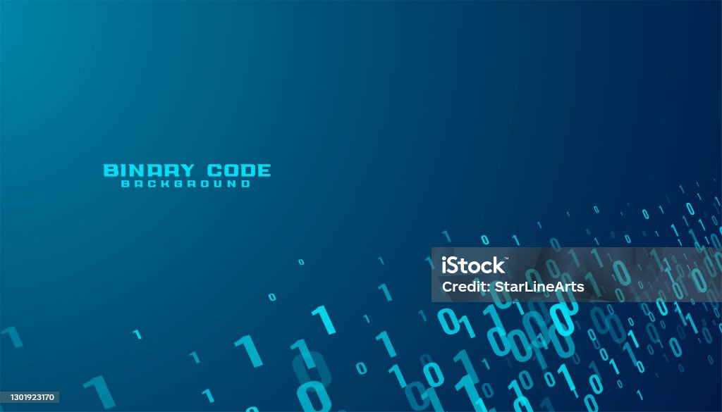Binary Code Numbers Data Stream Technology Background Stock ...