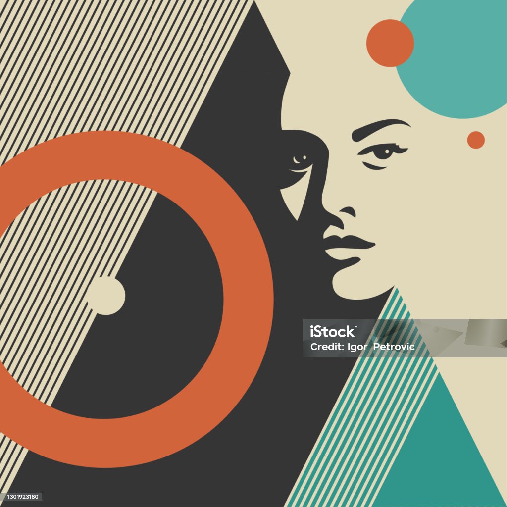 Visage De Femme Affiche Contemporaine Abstraite Illustration Vectorielle Vecteurs Libres De