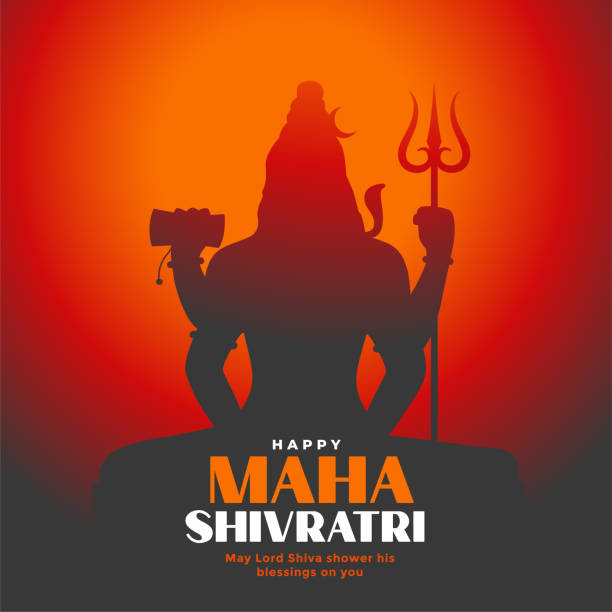 illustrazioni stock, clip art, cartoni animati e icone di tendenza di signore shiv shankar silhouette sfondo per maha shivratri - shiva indian culture god hinduism