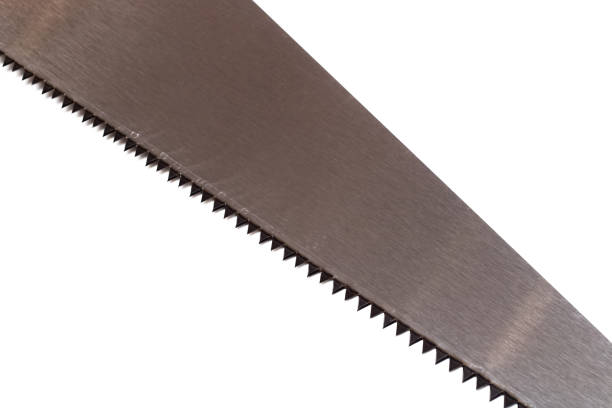 istock Saw blade isolated on a white background 1301925405