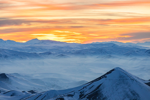 Mountains at Sunset Palandoken Mountain Erzurum Turkey