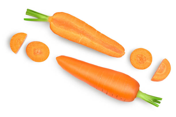 istock Carrot isolated on white background with clipping path and full depth of field. Top view. Flat lay 1301926833