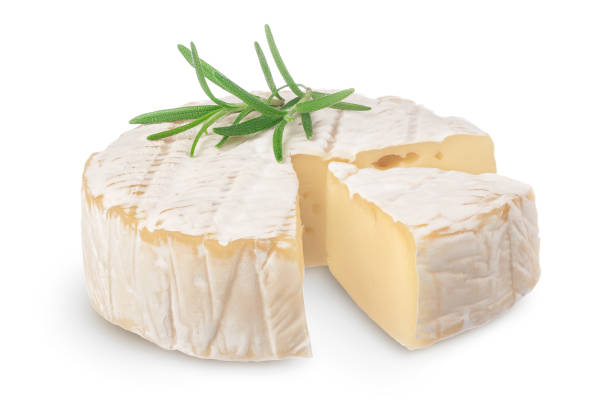 istock Camembert cheese with rosemary isolated on white background with clipping path and full depth of field 1301926858