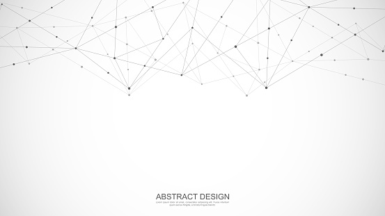 Abstract polygonal background with connecting dots and lines. Global network connection, digital technology and communication concept. Vector illustration