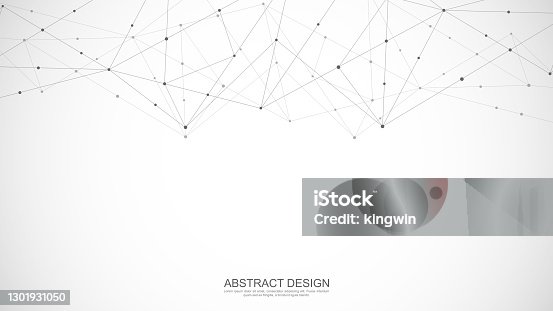 istock Abstract polygonal background with connecting dots and lines. Global network connection, digital technology and communication concept 1301931050