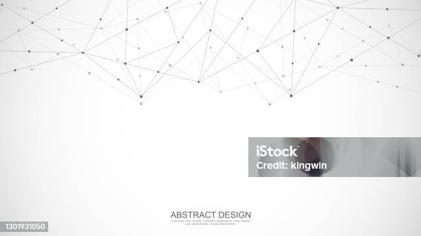 Abstract Polygonal Background With Connecting Dots And Lines Global Network Connection Digital Technology And Communication Concept Stock Illustration - Download Image Now