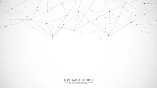 Vector illustration of Abstract polygonal background with connecting dots and lines. Global network connection, digital technology and communication concept
