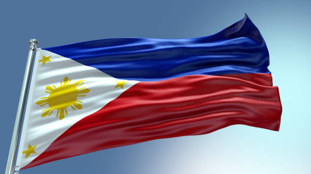 istock Philippines flag waving flag with texture background 1301931615