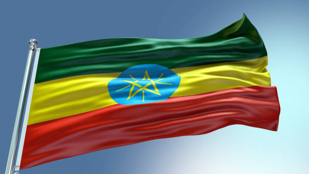 istock Ethiopia flag waving flag with texture background 1301932305