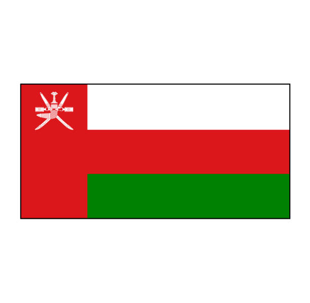 illustrations, cliparts, dessins animés et icônes de rectangle de drapeau d’oman sur le blanc d’isolement pour le moyen-orient ou les concepts de bouton poussoir de golfe persique ou persique. muscat ou salalah. - oman flag national flag symbol