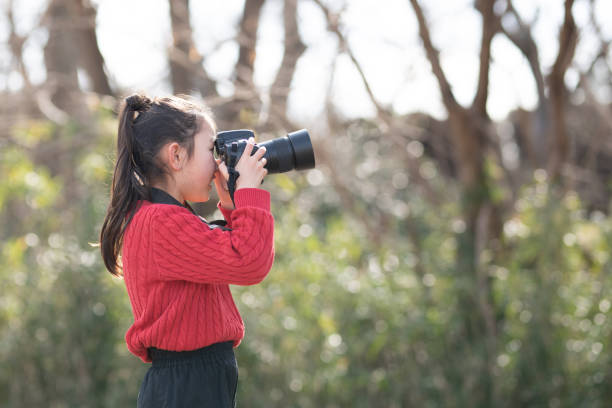 istock A girl taking a picture with a single-lens reflex camera 1301933357