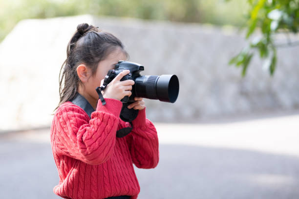 istock A girl taking a picture with a single-lens reflex camera 1301933406