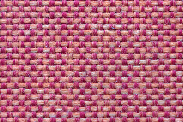 texture: coarse synthetic fabric in red shades