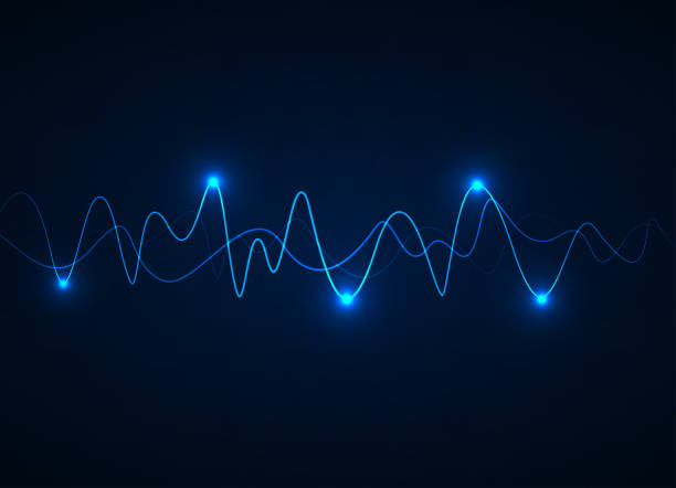 Sound wave background. Wave of musical soundtrack Sound wave background. Wave of musical soundtrack radio wave stock illustrations