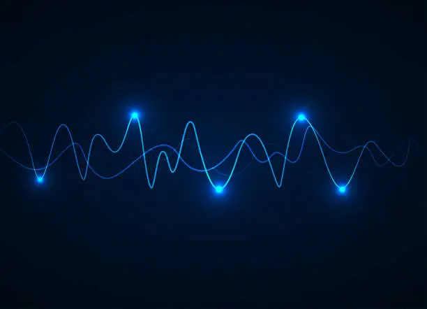 Vector illustration of Sound wave background. Wave of musical soundtrack