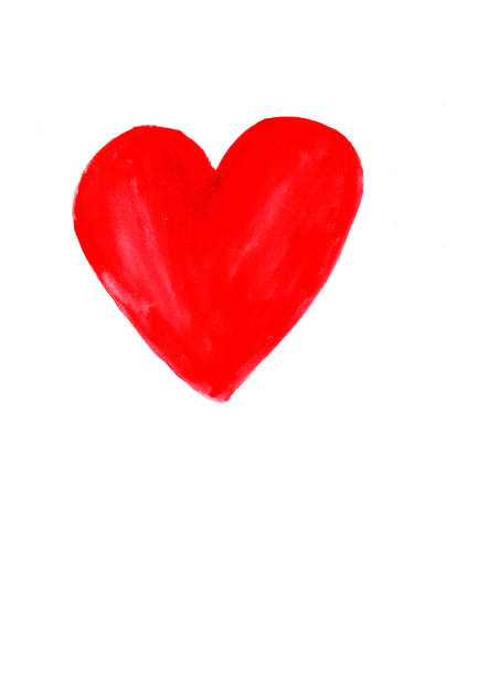 istock Big red Heart was painting with watercolor 1301938824