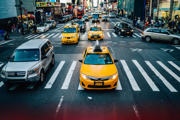 istock Busy road in city downtown 1301939540