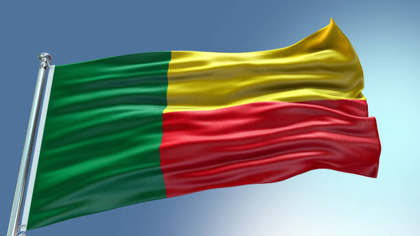 Benin flag waving flag with texture background
