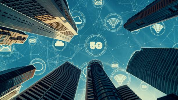 istock Smart digital city with globalization abstract graphic showing connection network 1301942144