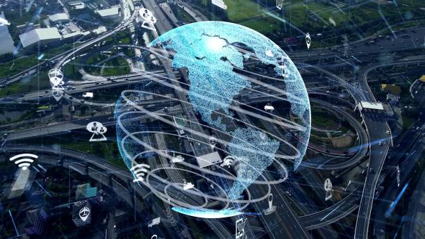 istock Global connection and traffic modernization in smart city 1301942350