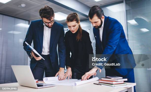 Group Project Problems Group Of Experienced Architects Discussing Main Problems Of Project ...