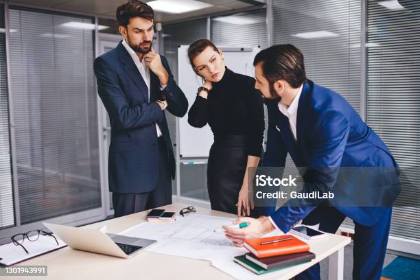 Group Project Problem Picture Group Of Experienced Architects Discussing Main Problems Of Project ...
