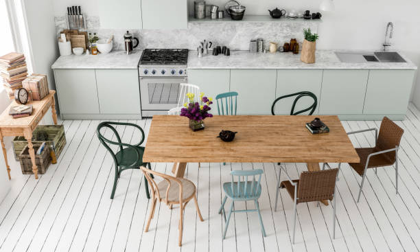 bright room based on white and natural wood