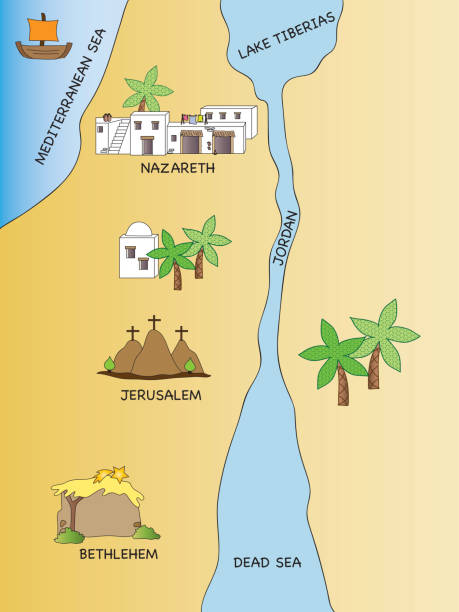 map of palestine illustration of map of palestine in the jesus time dead sea stock illustrations