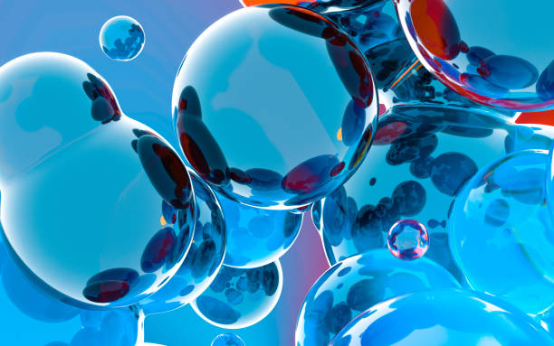 istock Glass balls with vivid colors, 3d rendering. 1301949322