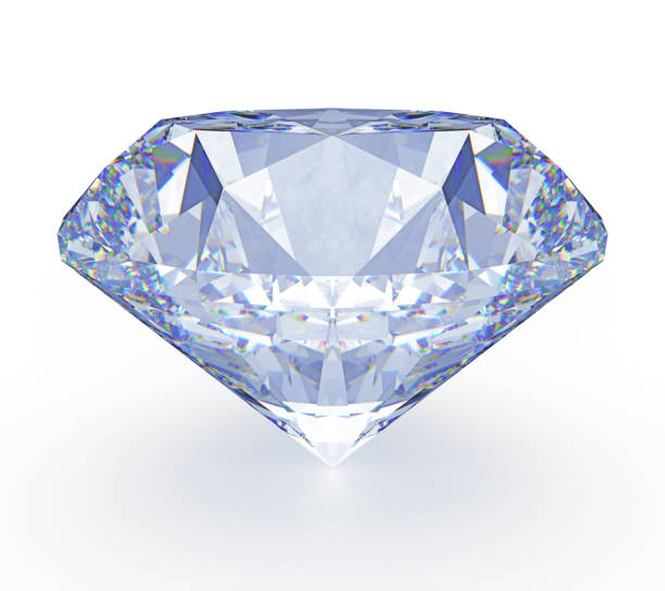 istock Large Clear shiny Diamond isolated on white background. 3d render illustration 1301950399
