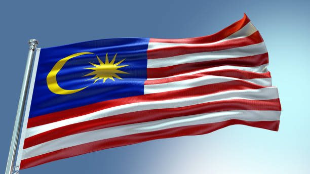 istock Malaysia flag waving flag with texture background 1301951205