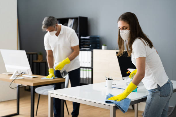 istock Cleaning Service Janitor Cleaner With Mop 1301956423