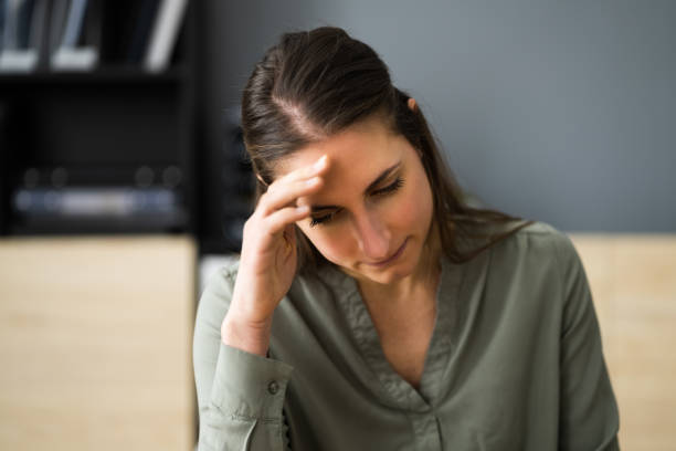istock Bored Unhappy Sad Young Woman With Headache 1301956652