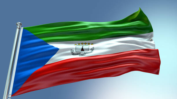 Equatorial Guinea flag waving flag with texture background