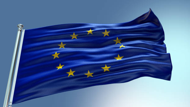 istock European Union flag waving flag with texture background 1301960234