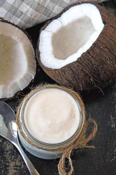 istock Coconut yogurt. Vegan food. 1301960429