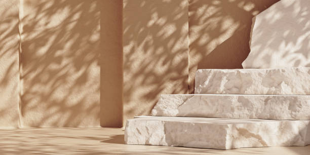 istock White stone slabs stepped product podium with sunshade shadows 1301960660