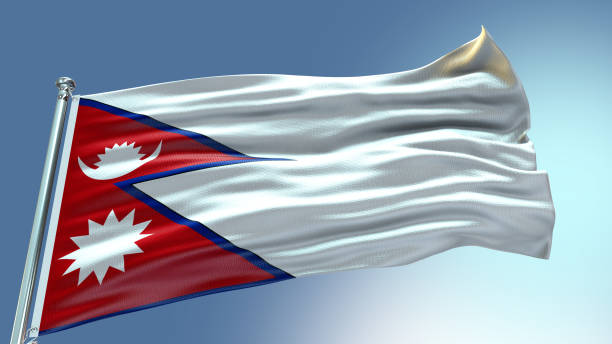 istock Nepal flag waving flag with texture background 1301962628