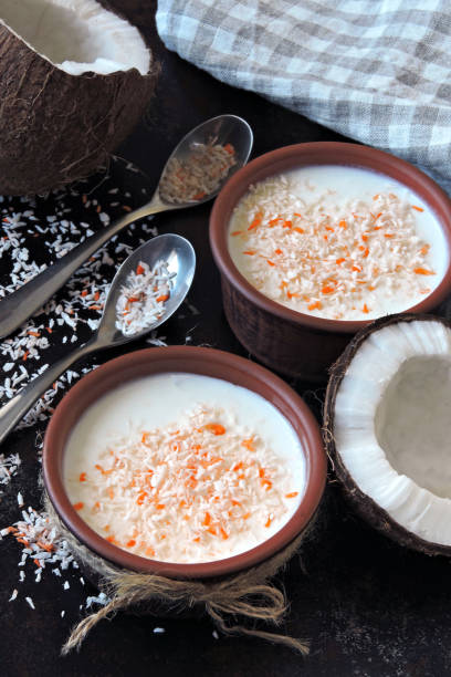 istock Homemade coconut yogurt. Probiotics. 1301962752