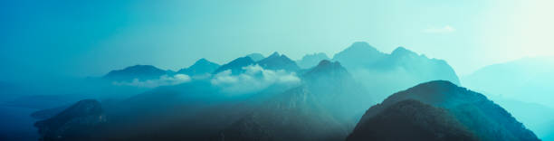 istock Abstract Mountains Blue Background in Turkey Antalia Panorama 1301965988