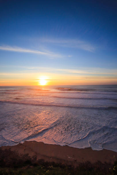 istock Amazing sunset in a beach with the ocean in background. 1301967442