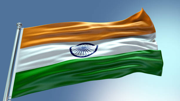 istock India fag waving flag with texture background 1301969321