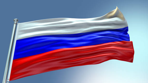 istock Russia flag waving flag with texture background 1301969567