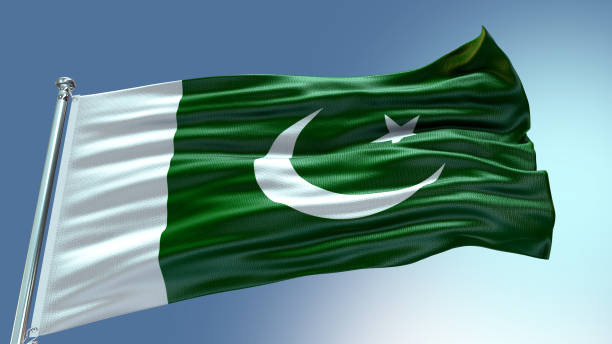 istock Pakistan flag waving flag with texture background 1301969652