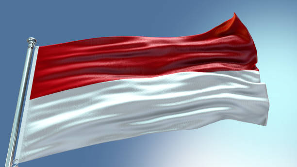 istock Monaco flag waving flag with texture background 1301971954