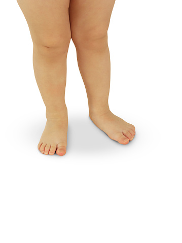 Close up Baby feet on white background