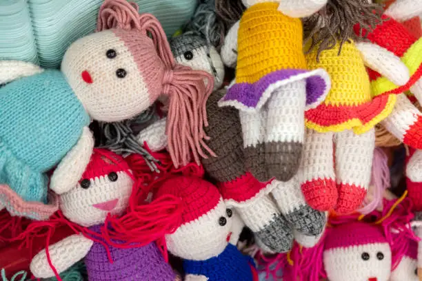 Photo of colorful rag dolls