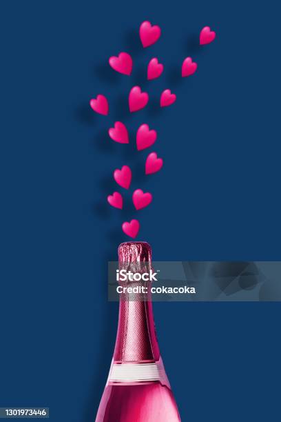 Pink Champagne Bottle Stock Photo - Download Image Now - Bottle, Celebration, Champagne